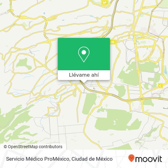 Mapa de Servicio Médico ProMéxico