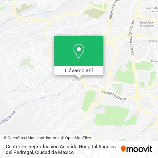 Mapa de Centro De Reproduccion Asistida Hospital Angeles del Pedregal
