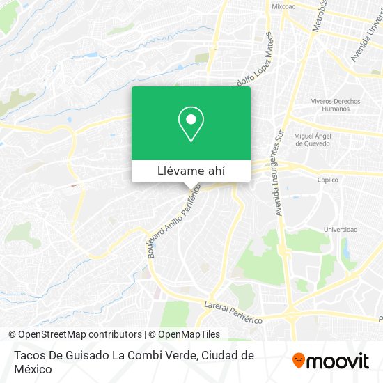 Mapa de Tacos De Guisado La Combi Verde