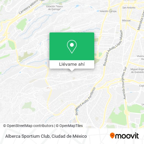 Mapa de Alberca Sportium Club