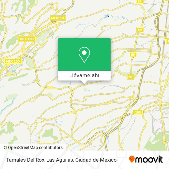 Mapa de Tamales DeliRox, Las Aguilas