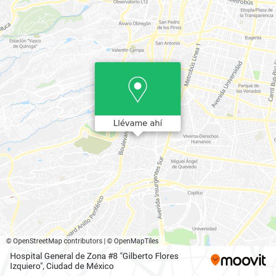 Mapa de Hospital General de Zona #8 "Gilberto Flores Izquiero"