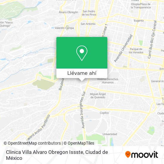 Mapa de Clinica Villa Alvaro Obregon Issste