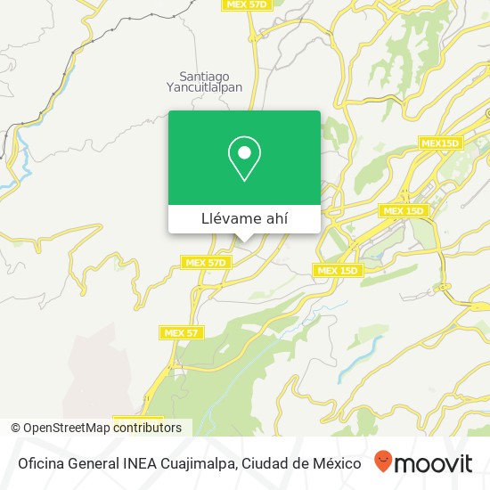 Mapa de Oficina General INEA Cuajimalpa