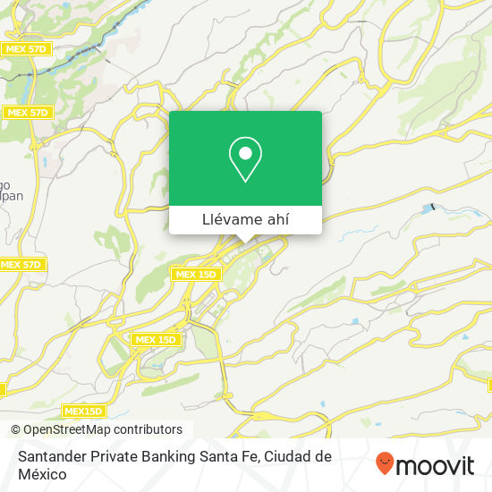 Mapa de Santander Private Banking Santa Fe