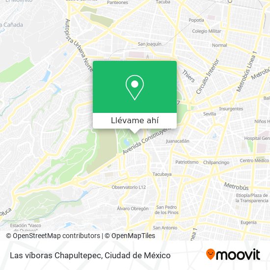 Mapa de Las víboras Chapultepec