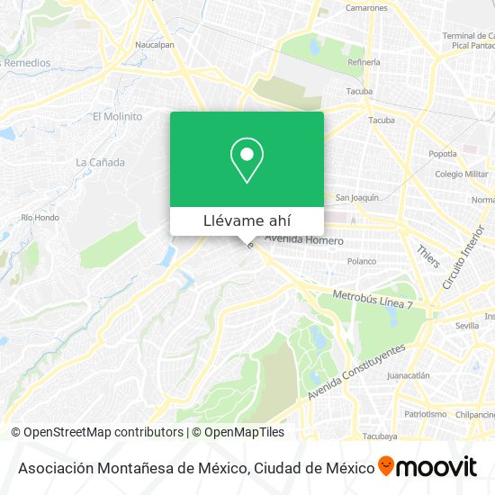 Mapa de Asociación Montañesa de México