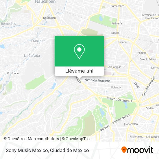 Mapa de Sony Music Mexico
