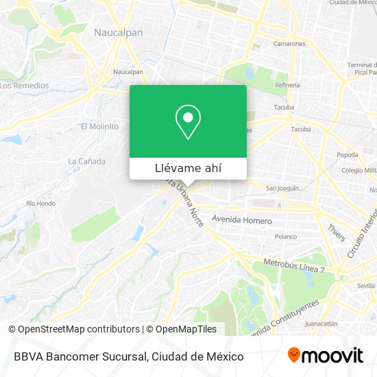 Mapa de BBVA Bancomer Sucursal