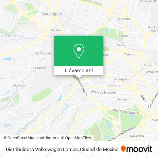 Mapa de Distribuidora Volkswagen Lomas