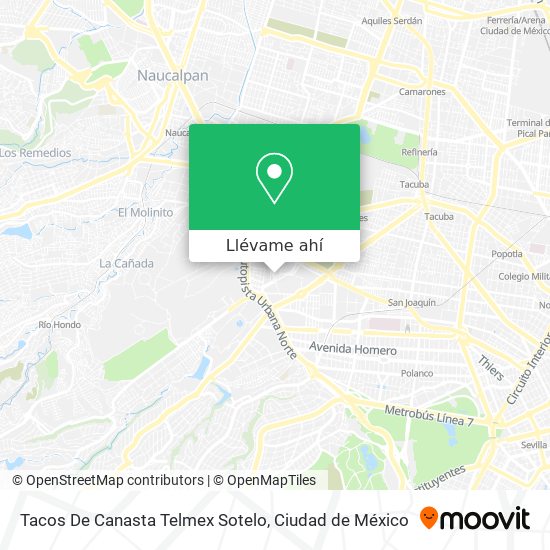 Mapa de Tacos De Canasta Telmex Sotelo