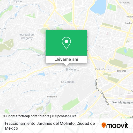 Cómo llegar a Fraccionamiento Jardines del Molinito en Naucalpan De Juárez  en Autobús o Metro?