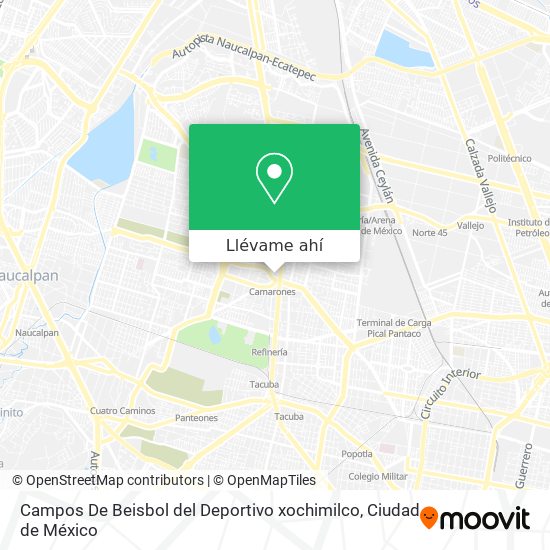 Mapa de Campos De Beisbol del Deportivo xochimilco