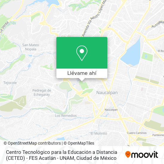 Mapa de Centro Tecnológico para la Educación a Distancia (CETED) - FES Acatlán - UNAM