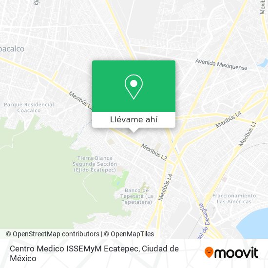 Mapa de Centro Medico ISSEMyM Ecatepec