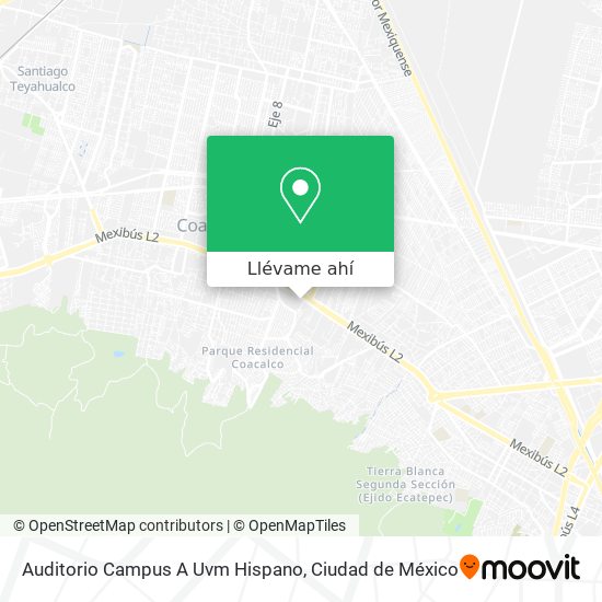 Mapa de Auditorio Campus A Uvm Hispano
