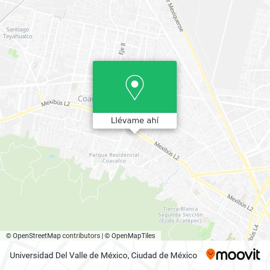 Mapa de Universidad Del Valle de México