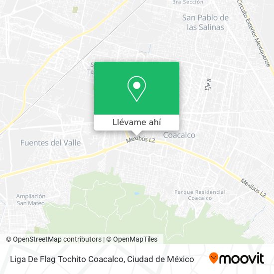 Mapa de Liga De Flag Tochito Coacalco