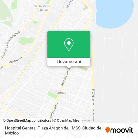 Mapa de Hospital General Plaza Aragon del IMSS