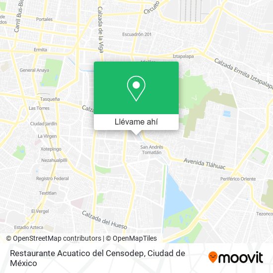 Mapa de Restaurante Acuatico del Censodep