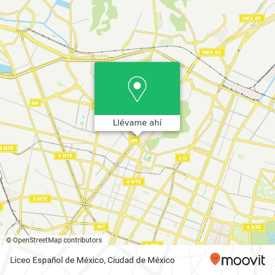 Mapa de Liceo Español de México