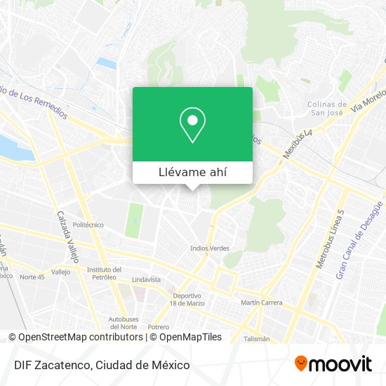 Mapa de DIF Zacatenco