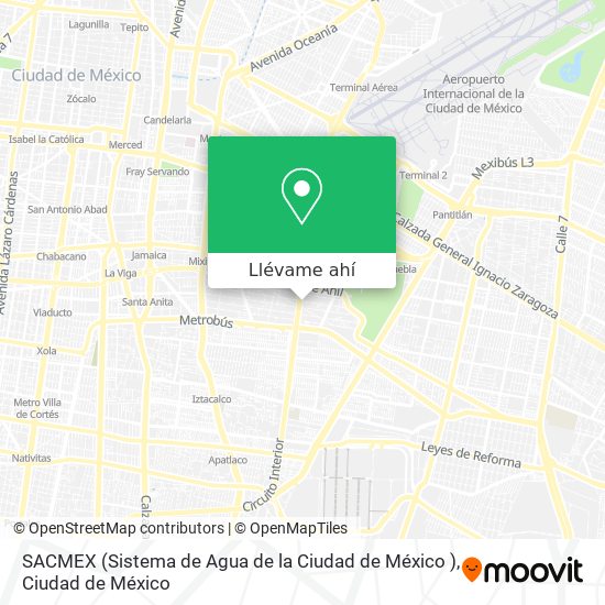 Mapa de SACMEX (Sistema de Agua de la Ciudad de México )