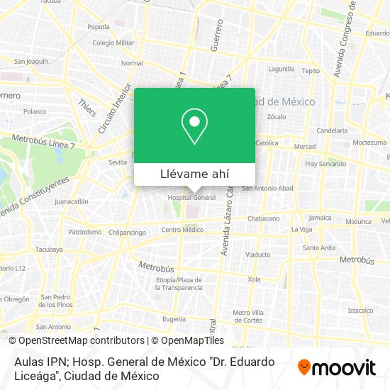 Mapa de Aulas IPN; Hosp. General de México "Dr. Eduardo Liceága"