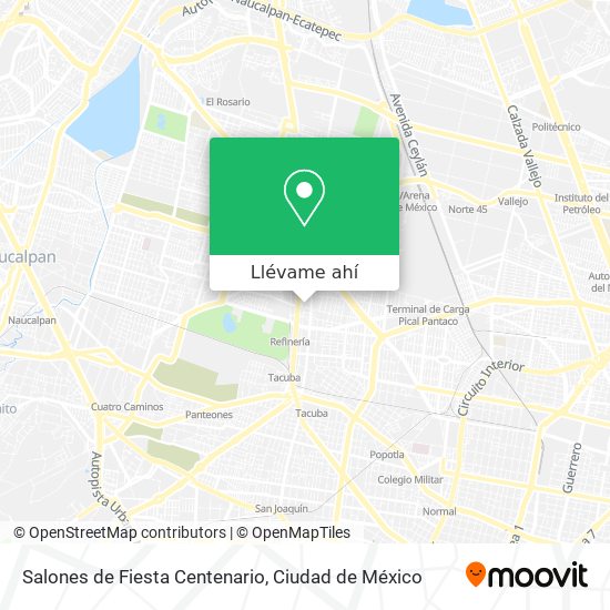 Mapa de Salones de Fiesta Centenario