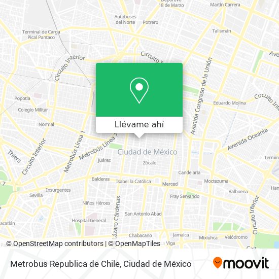 Mapa de Metrobus Republica de Chile