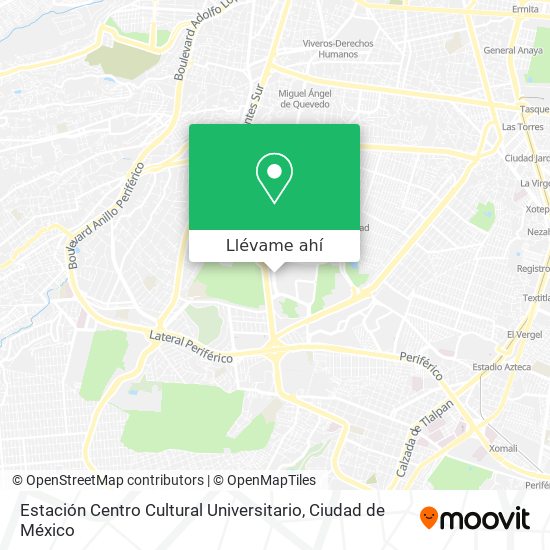 Mapa de Estación Centro Cultural Universitario
