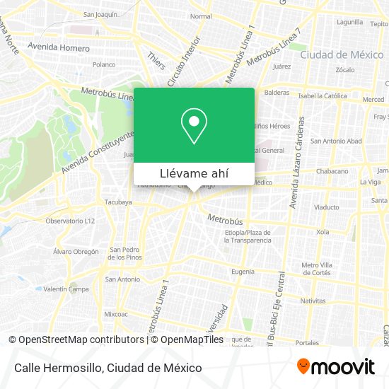 Cómo llegar a Calle Hermosillo en Miguel Hidalgo en Autobús o Metro?