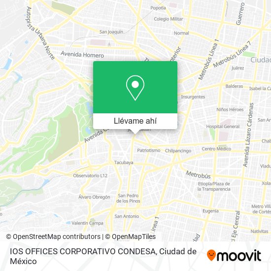 Mapa de IOS OFFICES CORPORATIVO CONDESA