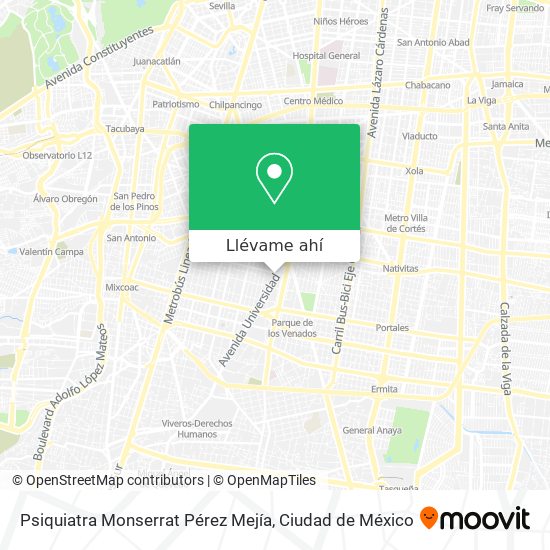 Mapa de Psiquiatra Monserrat Pérez Mejía