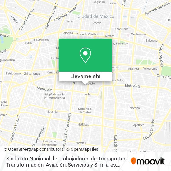 Mapa de Sindicato Nacional de Trabajadores de Transportes, Transformación, Aviación, Servicios y Similares