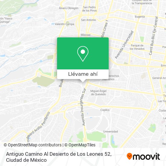 Cómo llegar a Antiguo Camino Al Desierto de Los Leones 52 en Miguel Hidalgo  en Autobús?