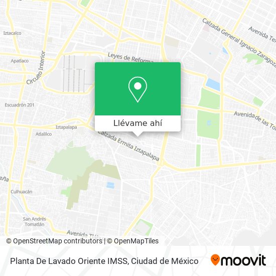 Mapa de Planta De Lavado Oriente IMSS