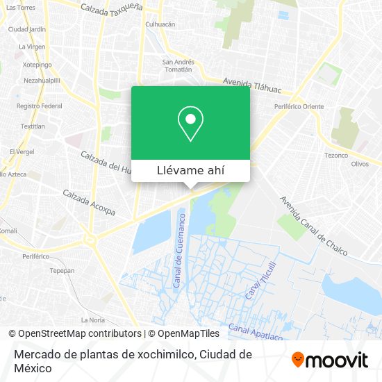 Mapa de Mercado de plantas de xochimilco