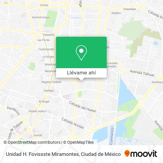 Mapa de Unidad H. Fovissste Miramontes