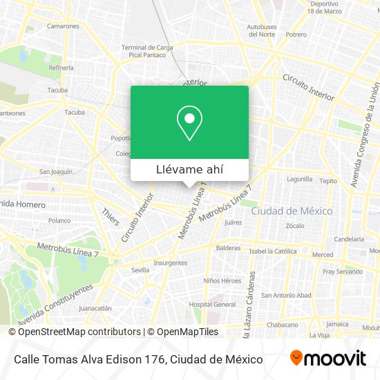 Mapa de Calle Tomas Alva Edison 176