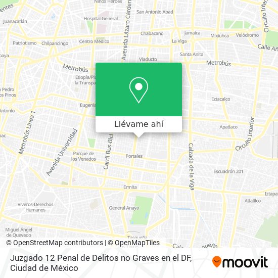 Mapa de Juzgado 12 Penal de Delitos no Graves en el DF