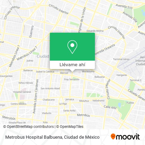 Mapa de Metrobus Hospital Balbuena