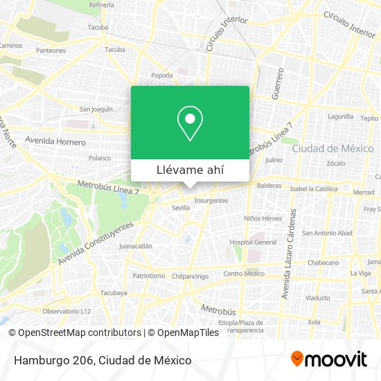 Cómo llegar a Hamburgo 206 en Azcapotzalco en Autobús o Metro?