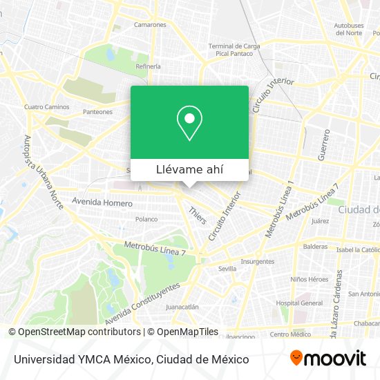 Mapa de Universidad YMCA México