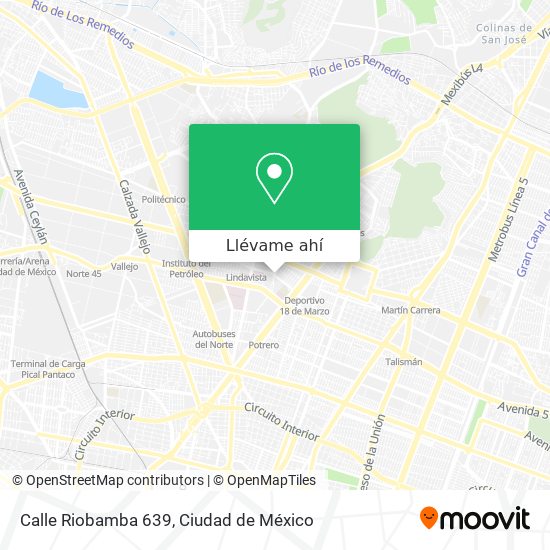 Mapa de Calle Riobamba 639