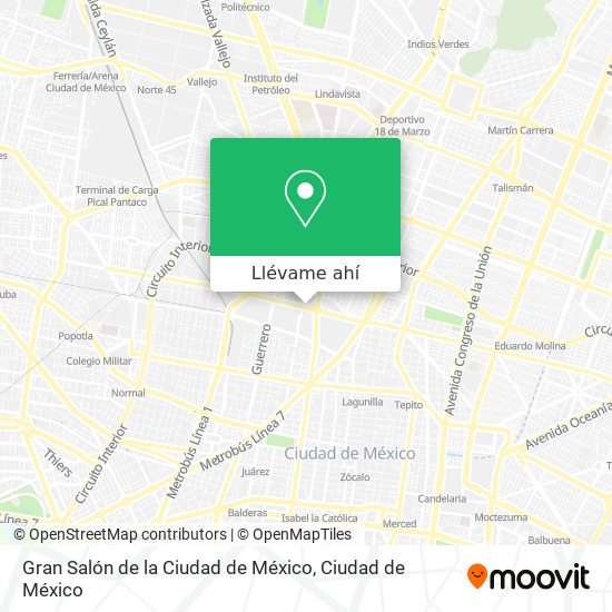 Mapa de Gran Salón de la Ciudad de México