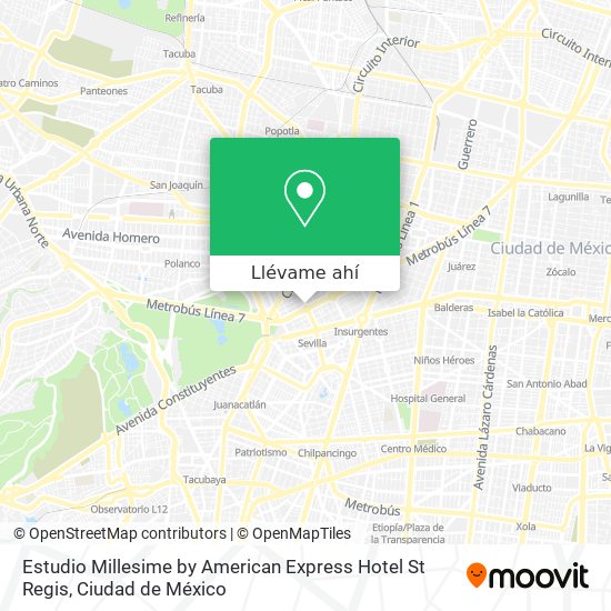 Mapa de Estudio Millesime by American Express Hotel St Regis