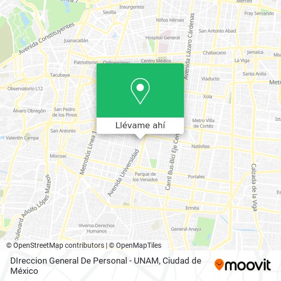 Mapa de DIreccion General De Personal - UNAM
