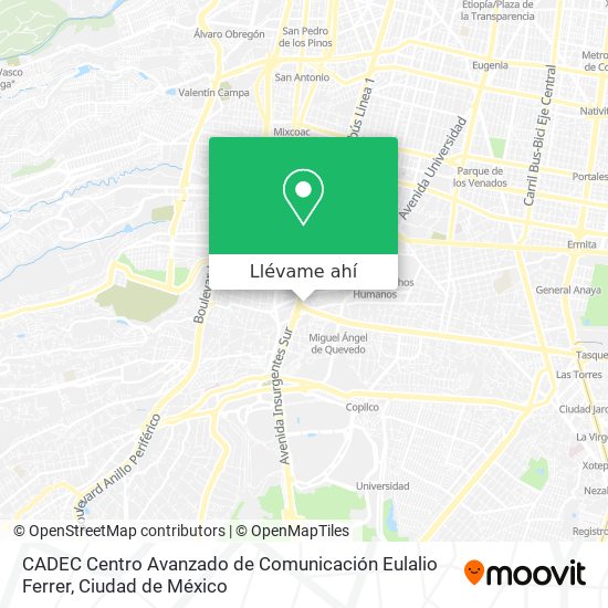 Mapa de CADEC Centro Avanzado de Comunicación Eulalio Ferrer