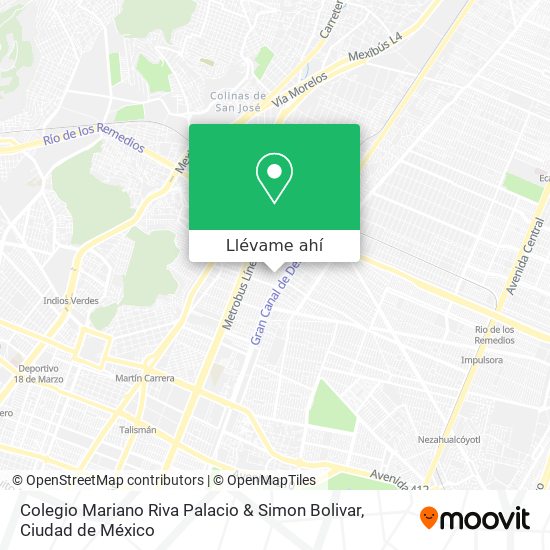 Mapa de Colegio Mariano Riva Palacio & Simon Bolivar